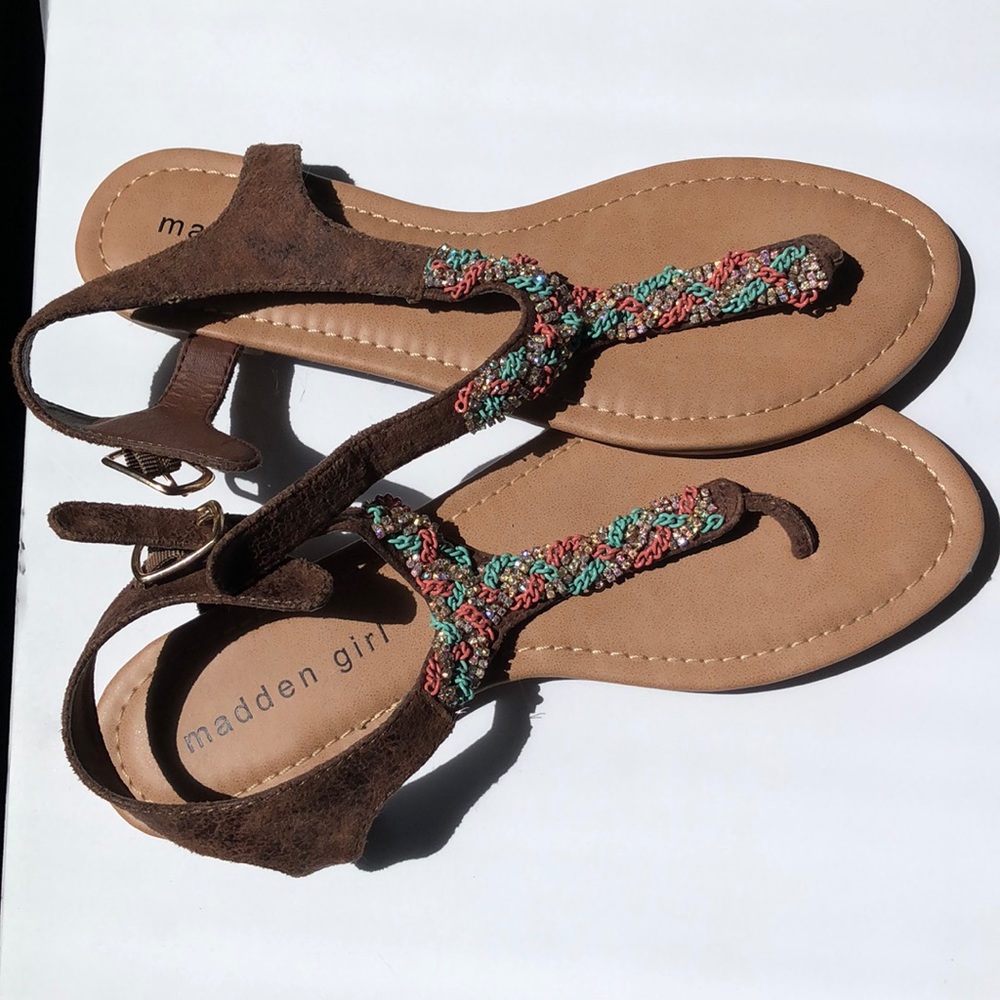Madden Girl beaded thong sandals